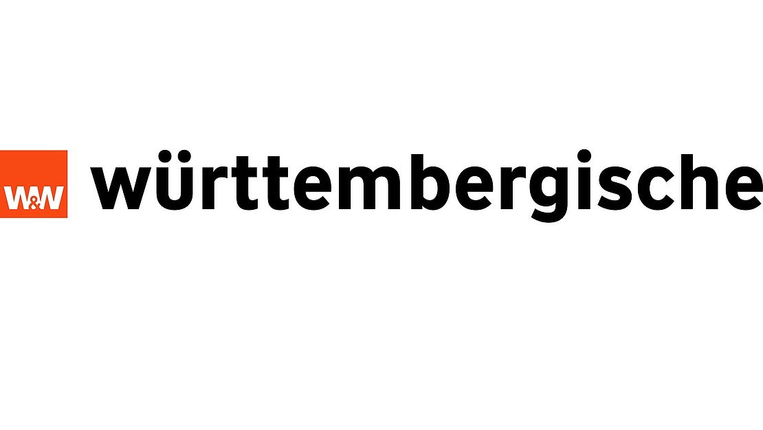 Logo mit einem orangefarbenen Quadrat, in dem links die weißen Buchstaben „W&W“ stehen, gefolgt vom Wort „württembergische“ in fetter schwarzer Schrift auf weißem Hintergrund.